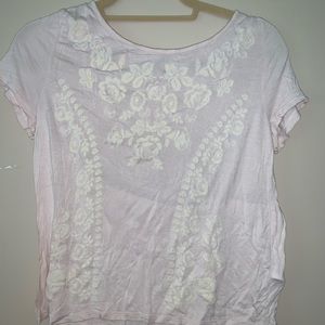 New divided T-shirt small with velvet floral